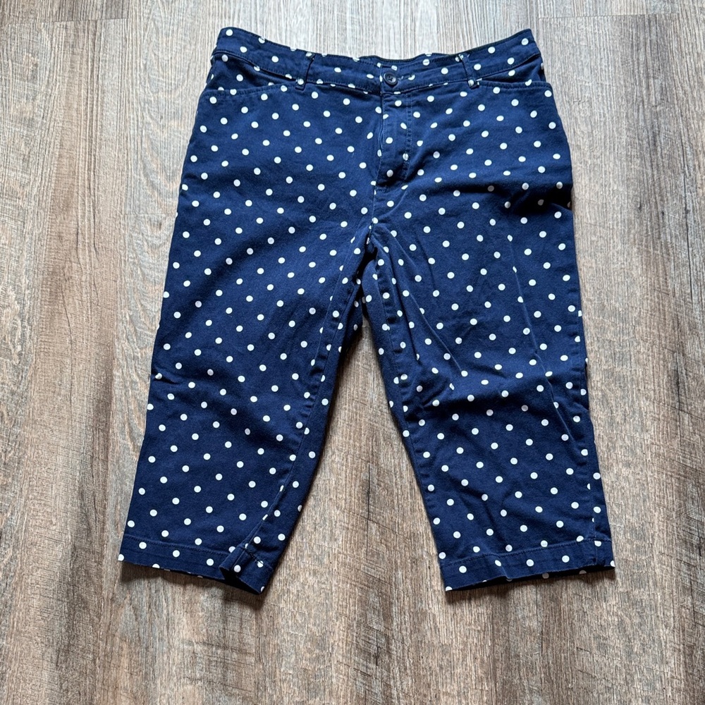 St. John's Bay Navy Polka Dot Capris